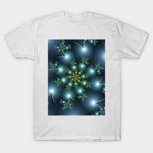 Blue Spiral Flower T-Shirt